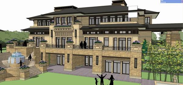 Classical Style Rural Villa Model in SketchUp
