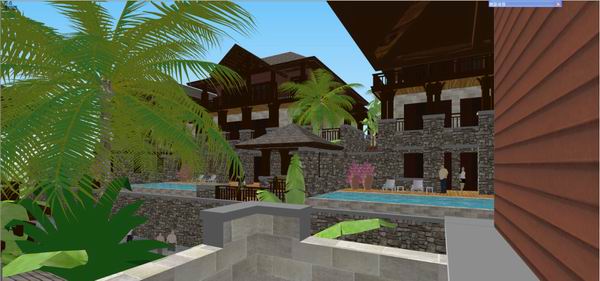 SketchUp Model of a Southeast Asian Classical Single-Family Villa Cluster