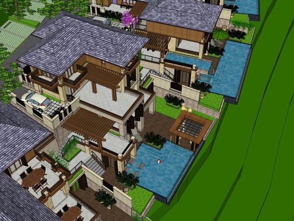 Classical Stacked Villa Model in SketchUp
