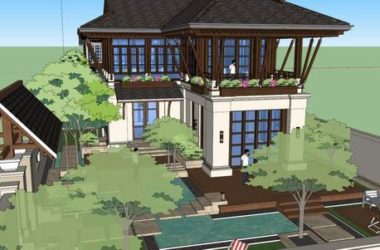 Classical Single-Family Villa Model in SketchUp-BIM WORLD