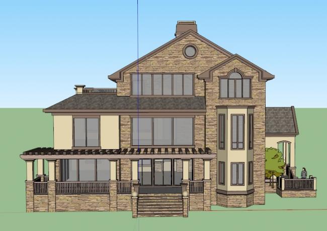 Classical Style Single-Family Villa Model in SketchUp