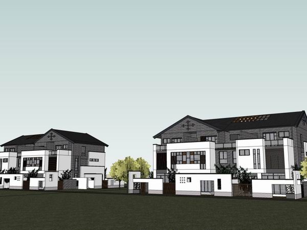 Classical Stacked Villa Model in SketchUp