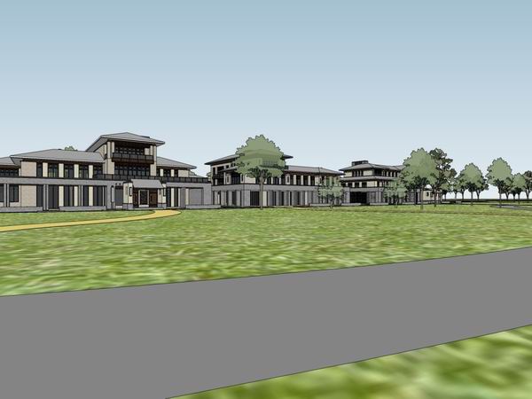 Classical Lakeside Detached Villas SketchUp Model Collection
