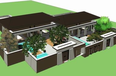 Classical Stacked Villa Courtyard Model in SketchUp-BIM WORLD