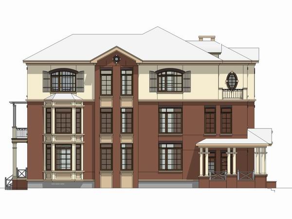 Classical Single-Family Villa Model in SketchUp