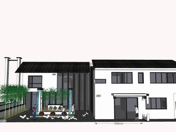 Classical Single-Family Villa with Garden | SketchUp 3D Model