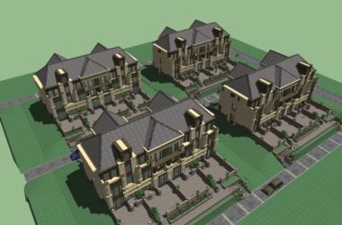 Classical Style Townhouse Villa Model in SketchUp-BIM WORLD