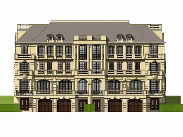 Classical Style Townhouse Villa Model in SketchUp