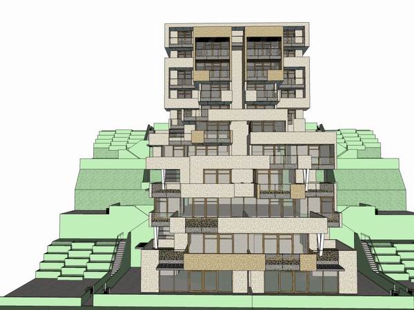 Modern Mountain Stacked Villa | SketchUp 3D Model