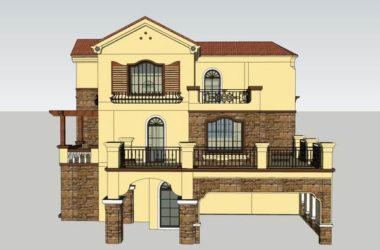 Classical Single-Family Villa Model in SketchUp-BIM WORLD