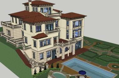 Classical Single-Family Villa Model in SketchUp-BIM WORLD