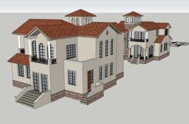 Classical Style Townhouse Villa Model in SketchUp-BIM WORLD