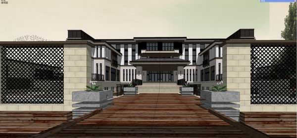 Classical Single-Family Villa Model in SketchUp