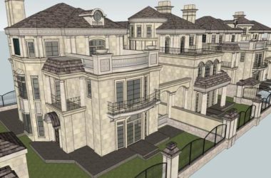 Classical Twin Villa Design | SketchUp Model Preview-BIM WORLD