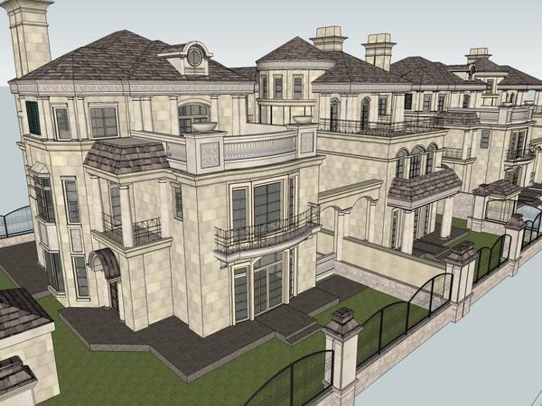 Classical Twin Villa Design | SketchUp Model Preview