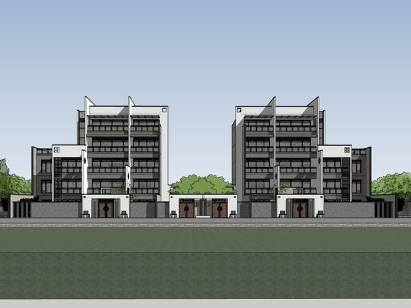 Modern Stacked Villa Design in SketchUp