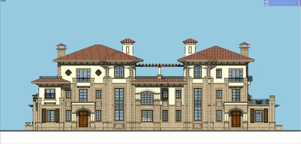 Classical Twin Villa SketchUp Model