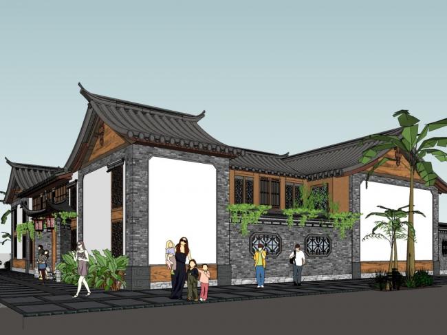 Classical Courtyard Villa Model in SketchUp