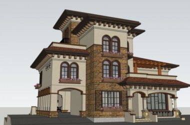 Classical Single-Family Villa Model in SketchUp-BIM WORLD