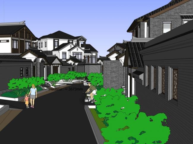 Stacked Rural Villa Model in New Chinese Style | SketchUp Design