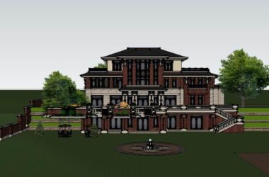 Classical Single-Family Villa Model in SketchUp-BIM WORLD