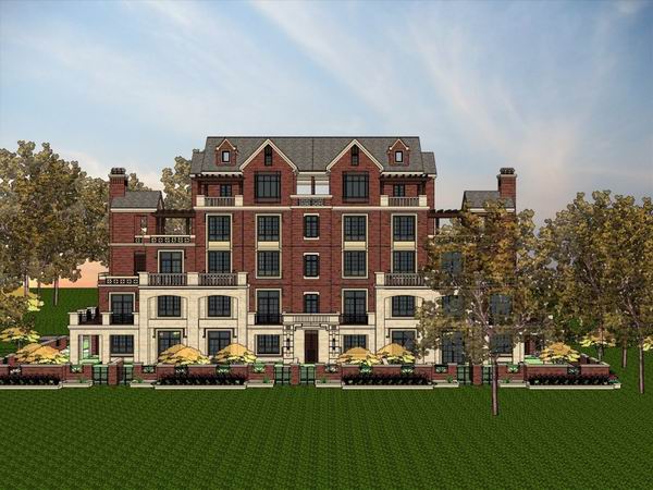 British Classical Style Row Villa Model in SketchUp