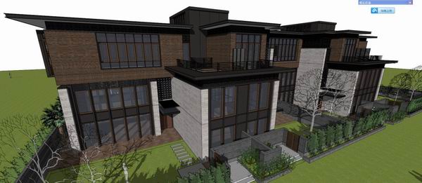 Classical Style Townhouse Villa Model in SketchUp