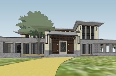 Classical Style Single-Family Villa Cluster | SketchUp Model-BIM WORLD
