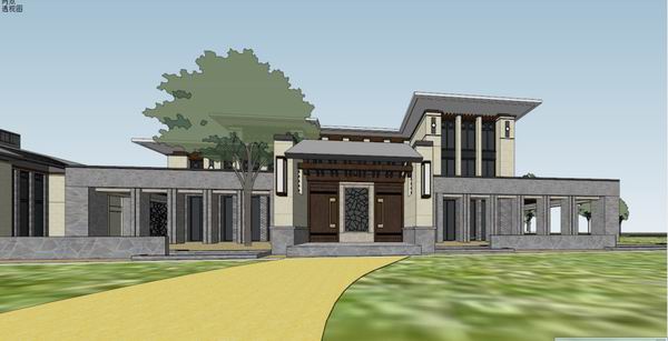 Classical Style Single-Family Villa Cluster | SketchUp Model