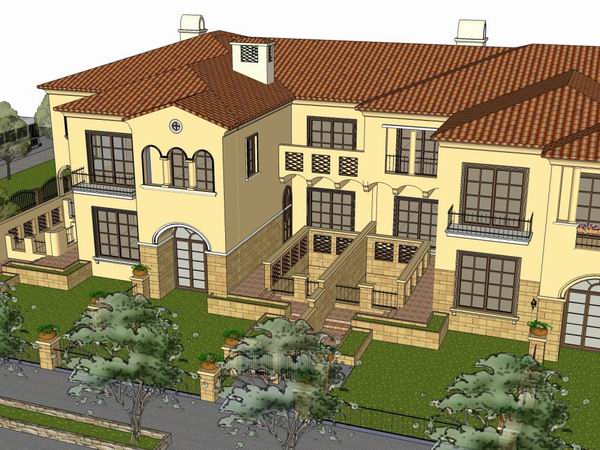 Classical Twin Villa Model in SketchUp