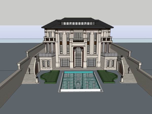 Classical Style Solo Private Villa | SketchUp 3D Model