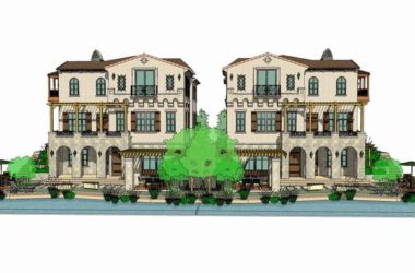 Classical Twin Villa Model in SketchUp-BIM WORLD