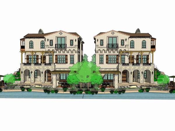 Classical Twin Villa Model in SketchUp