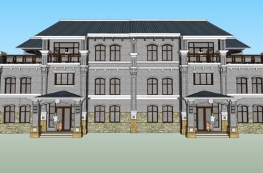 Classical Twin Villa Model in SketchUp-BIM WORLD