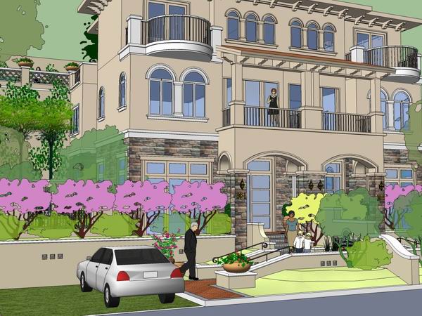Classical Style Single Family Villa Model in SketchUp