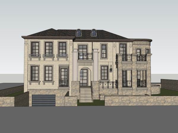Classical Style Single-Family Villa Model in SketchUp