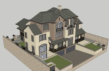 French Classical Style Solo Villa | SketchUp 3D Model-BIM WORLD