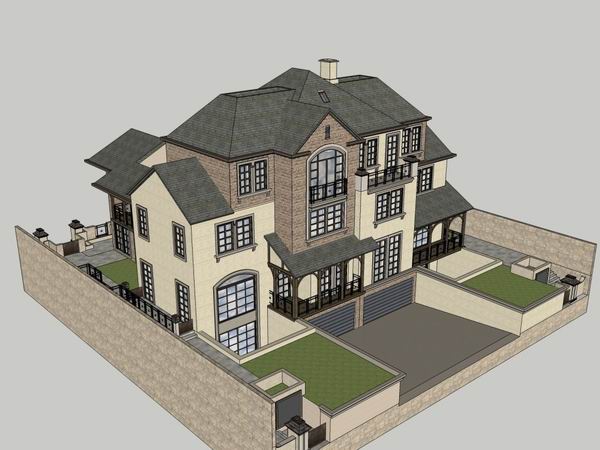 French Classical Style Solo Villa | SketchUp 3D Model
