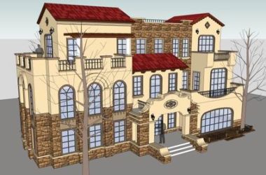 Classical Single-Family Villa Model in SketchUp-BIM WORLD