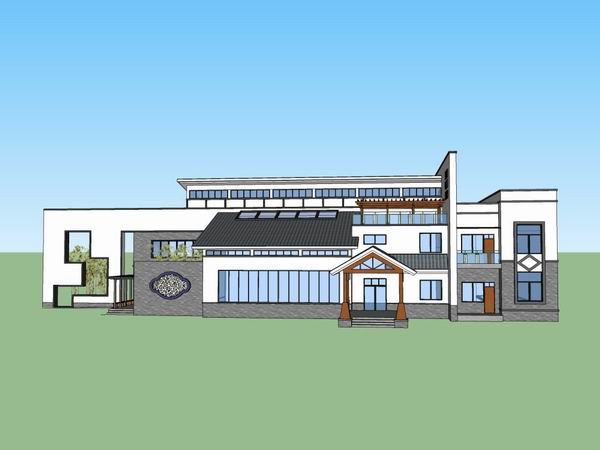 Modern Chinese-Style Solo Villa SketchUp Model