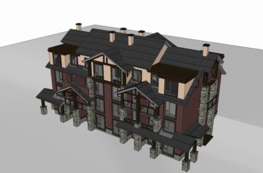 SketchUp Villa Model | American Stacked Double-Splice Classical Style Villa-BIM WORLD