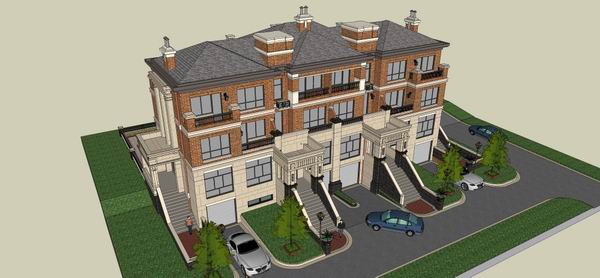 Classical Twin Villa Model in SketchUp