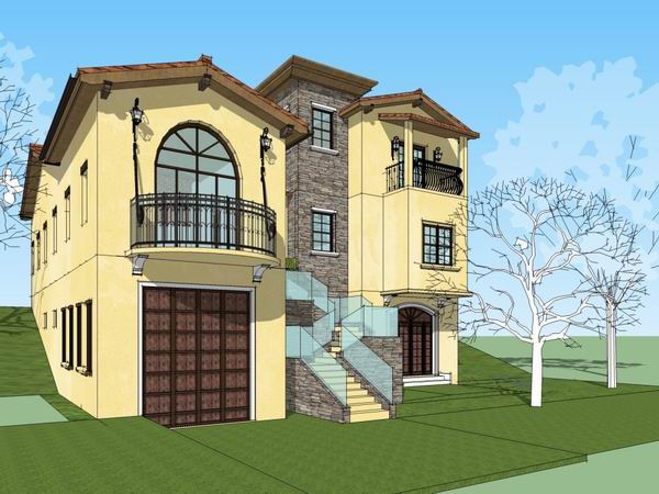 Classical Style Single-Family Villa SketchUp Model
