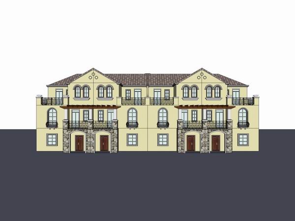 Classical Style Row Villa Residence | SketchUp 3D Model