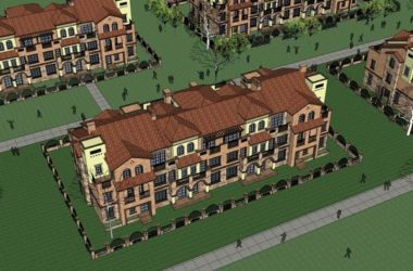 SketchUp Model of a Multi-Row Tuscan Villa in Classic Style-BIM WORLD