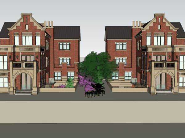 Classical Twin Villa Model in SketchUp