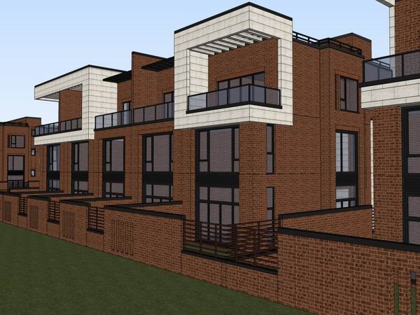 Modern Multi-Row Villa Design in SketchUp