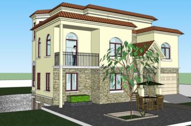 Classical Single-Family Villa Model in SketchUp-BIM WORLD
