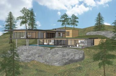 Modern Solo Mountain Villa SketchUp Model-BIM WORLD