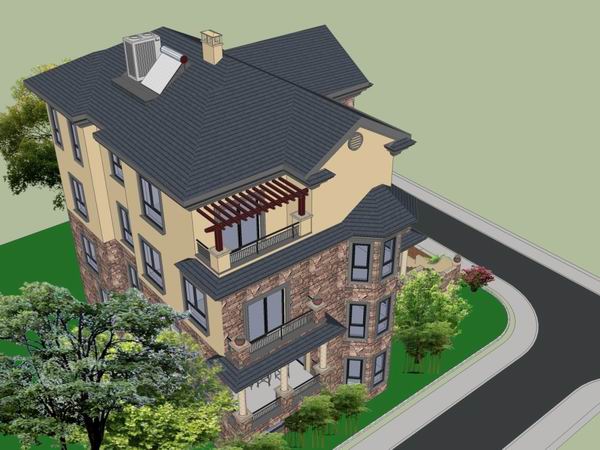 Classical Style Single Family Villa Model in SketchUp